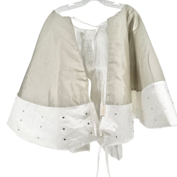 Rodeo Home Christmas Tree Skirt 56in Round Silver White Faux Gems Bling Accents - Picture 4 of 10